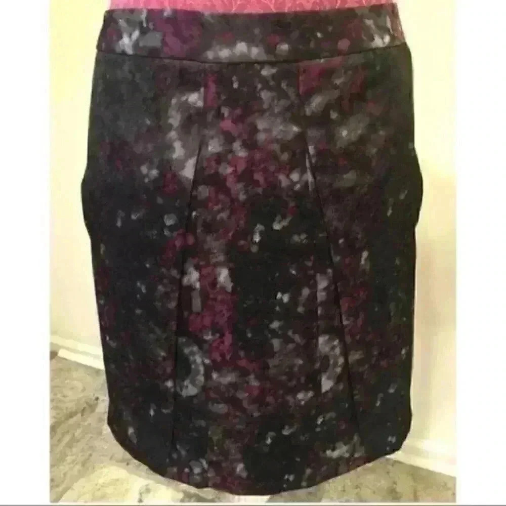 AK Ann Klein Skirt Sz 8 Multicolored With Pockets